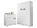 Ver imagem 2 de Quarto Infantil Bebê Nuvem Cômoda e Guarda Roupa Branco 4 Portas _ Phoenix Baby