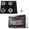 Fogão Cooktop 4 Bocas Preto + Forno de Eletrico 60 Litros 127v - 1