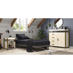 Mesa De Cabeceira Casinha de Cachorro Pet - Off White Com Malbec - Humagui Moveis - 3