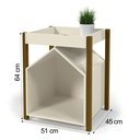 Ver imagem 5 de Mesa De Cabeceira Casinha de Cachorro Pet - Off White Com Malbec - Humagui Moveis