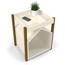 Ver imagem 2 de Mesa De Cabeceira Casinha de Cachorro Pet - Off White Com Malbec - Humagui Moveis