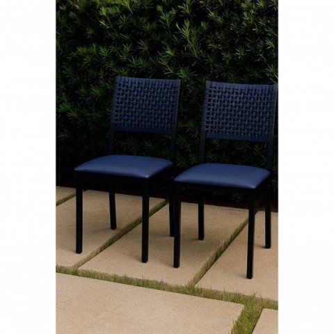 Kit 2 Cadeiras Área Externa Corda Náutica Azul -brisa Solare