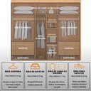 Ver imagem 6 de Guarda Roupa Casal Paris Mdf 6 Portas e 6 Gavetas com Pés Moderna Mobília
