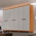 Ver imagem 3 de Guarda Roupa Casal Paris Mdf 6 Portas e 6 Gavetas com Pés Moderna Mobília