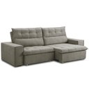 Ver imagem 1 de Sofá Retrátil Reclinável para Sala 3 Lugares 240cm Neruda F04 Veludo Marrom Claro - Lyam Decor
