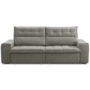 Ver imagem 2 de Sofá Retrátil Reclinável para Sala 3 Lugares 240cm Neruda F04 Veludo Marrom Claro - Lyam Decor