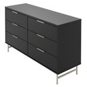 Ver imagem 2 de Cômoda 6 Gavetas Yves 135 cm Rack Sala de Estar - Preto Fosco