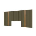Ver imagem 2 de Cabeceira Casal Estofada para Cama 2,75m Dalla Costa Mdf Cor:freijó com Verde