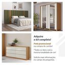 Ver imagem 4 de Cabeceira Casal Estofada para Cama 2,75m Dalla Costa Mdf Cor:freijó com Verde