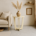 Ver imagem 1 de Mesa de Canto Sala de Estar Canadá com Base Clássica Curva Off White - Arkell