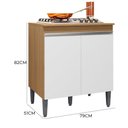 Ver imagem 4 de Balcão Cooktop Andréia 79cm com 2 Portas Amêndoa/branco - Ajl Móveis