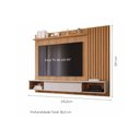 Ver imagem 3 de Painel Quarto P/ Tv até 65 Pol Bahamas Ripado C/ 1 Porta 215x157cm Cinamomo/off White - Permóbili