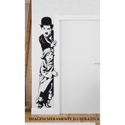 Adesivo para Porta Charlie Chaplin:37 X 150 Cm - 1
