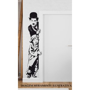 Adesivo para Porta Charlie Chaplin:37 X 150 Cm