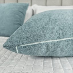 Kit 2 Capas para Almofada em Bouclé Quadrada Várias Cores Cor:verde Claro - 6