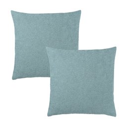Kit 2 Capas para Almofada em Bouclé Quadrada Várias Cores Cor:verde Claro - 1