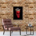 Ver imagem 2 de Quadro Gato de Bandana 33x24cm - com vidro:Madeira preta