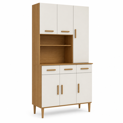 Cozinha Modulada Master 6 Portas 3 Gavetas Cinamomo Off White Formimóveis