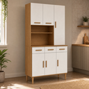 Ver imagem 2 de Cozinha Modulada Master 6 Portas 3 Gavetas Cinamomo Off White Formimóveis