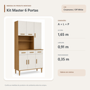 Ver imagem 3 de Cozinha Modulada Master 6 Portas 3 Gavetas Cinamomo Off White Formimóveis