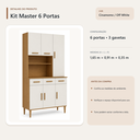 Ver imagem 4 de Cozinha Modulada Master 6 Portas 3 Gavetas Cinamomo Off White Formimóveis