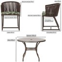 Ver imagem 2 de Mesa com 4 Cadeiras de Jantar Roma 100cm e Noronha em Aluminío Marrom Corda Nautica Estofado 5 Trama