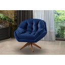 Ver imagem 3 de Kit 2 Poltrona Decorativa Califórnia Giratória Suede Azul Marinho - Fm