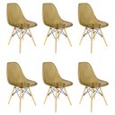 Ver imagem 1 de Kit 6 Cadeiras Charles Eames Cristal Eiffel Wood Designer Transparente