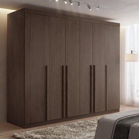 Guarda-Roupa Grande Casal 6 Portas 06 Gavetas 2,20m Frente 100% MDF Vermont