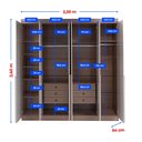 Ver imagem 4 de Guarda-Roupa Grande Casal 6 Portas 06 Gavetas 2,20m Frente 100% MDF Vermont