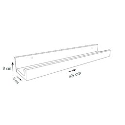 Prateleira Tempero Simples 45 Cm Branco em Mdf - 4
