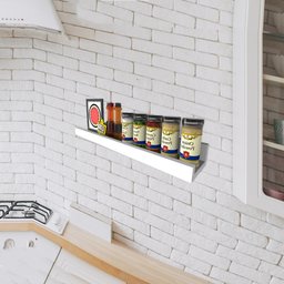 Prateleira Tempero Simples 45 Cm Branco em Mdf - 3