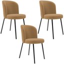 Ver imagem 1 de Kit 3 Cadeiras Sala de Jantar Estofada Gavi L02 Bouclê Mostarda - Lyam Decor