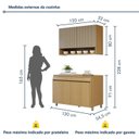 Ver imagem 4 de Cozinha Completa Modulada 2 Peças 4 Portas 2 Gavetas 100% MDF Simone Mendes Marrom/Carvalho/Greige