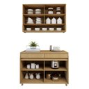Ver imagem 5 de Cozinha Completa Modulada 2 Peças 4 Portas 2 Gavetas 100% MDF Simone Mendes Marrom/Carvalho/Greige