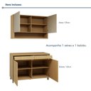 Ver imagem 6 de Cozinha Completa Modulada 2 Peças 4 Portas 2 Gavetas 100% MDF Simone Mendes Marrom/Carvalho/Greige