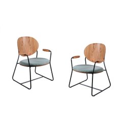 Kit 2 Poltronas Sala Star, Área Externa Aço Madeira - Oliva - Solare Móveis - 1 Kit 2 Poltronas Sala Star, Área Externa Aço Madeira - Oliva - Solare Móveis - 1