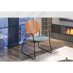 Kit 2 Poltronas Sala Star, Área Externa Aço Madeira - Oliva - Solare Móveis - 2 Kit 2 Poltronas Sala Star, Área Externa Aço Madeira - Oliva - Solare Móveis - 2