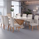 Ver imagem 1 de Conjunto Sala de Jantar 8 Lugares Retangular Tampo de Vidro/MDF Atlantis