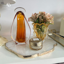 Ver imagem 2 de Platter Pedra Quartzo Branco de 30 à 34cm com Banho de Ouro na Borda