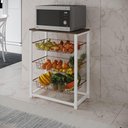 Ver imagem 1 de Fruteira com Suporte para Micro-ondas Barcelona Aço Branco Cesto Cobre Tampo Amêndoa - Cor: Marrom
