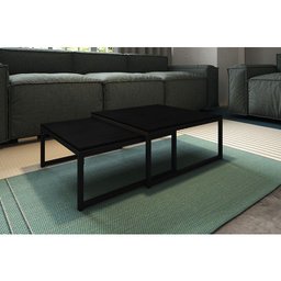 Duo Mesa de Centro Catarina Preto e Tampo Preto - 3