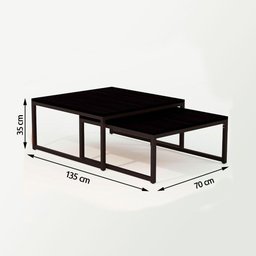 Duo Mesa de Centro Catarina Preto e Tampo Preto - 2