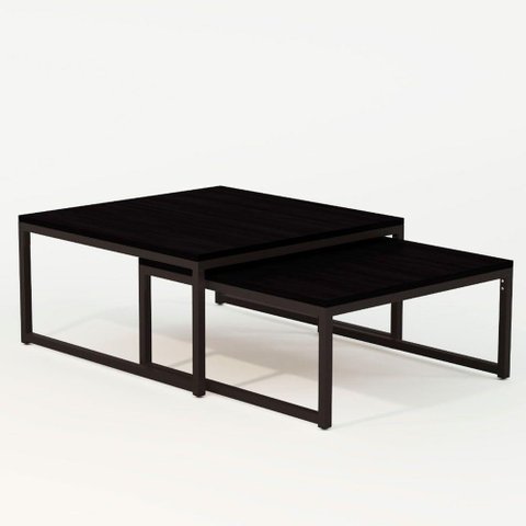 Duo Mesa de Centro Catarina Preto e Tampo Preto