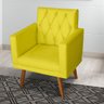 Kit 2 Poltrona Para sala de Estar Bianca Capitonê Rodapé e 1 Puff Quadrado Suede Amarelo - Mó - 4