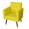 Kit 2 Poltrona Para sala de Estar Bianca Capitonê Rodapé e 1 Puff Quadrado Suede Amarelo - Mó - 3