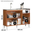 Ver mais imagens de Cozinha Modulada Balcao Pia 251 Cm Vitoria Armoveis - Cinamomo Branco