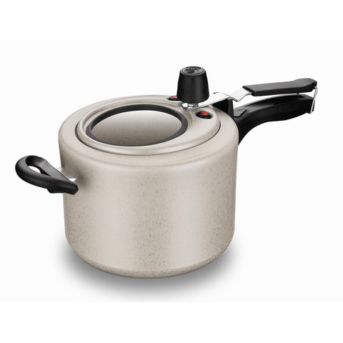 Panela de Pressão Mta com Visor 4,5 Litros Cor Baunilha
