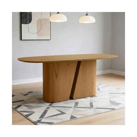 Mesa de Jantar 8 Lugares Retangular Orgânico 200cm Salieri N01 Cinamomo - Lyam Decor