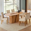 Ver imagem 2 de Mesa de Jantar 8 Lugares Retangular Orgânico 200cm Salieri N01 Cinamomo - Lyam Decor